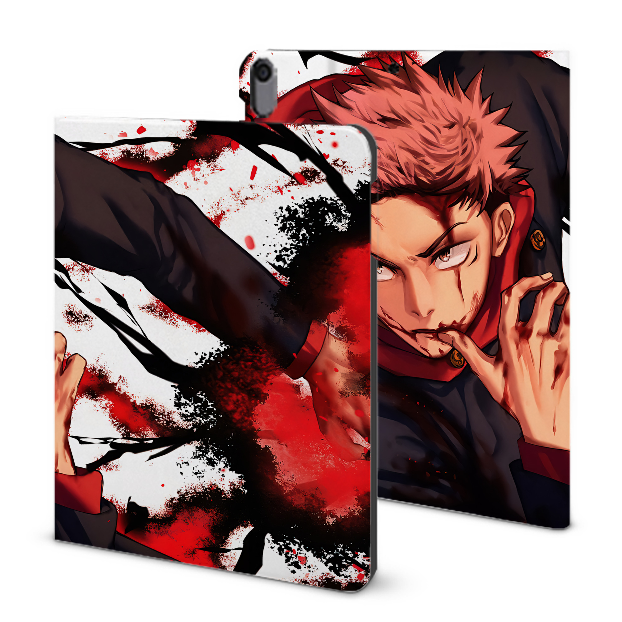 （画像用） 呪術廻戦 Jujutsu Kaisen IPad ケース ブック型 PUレザー TPU 耐衝撃 軽量 薄型 ペン収納なし 全面保護 IPad 各モデル対応